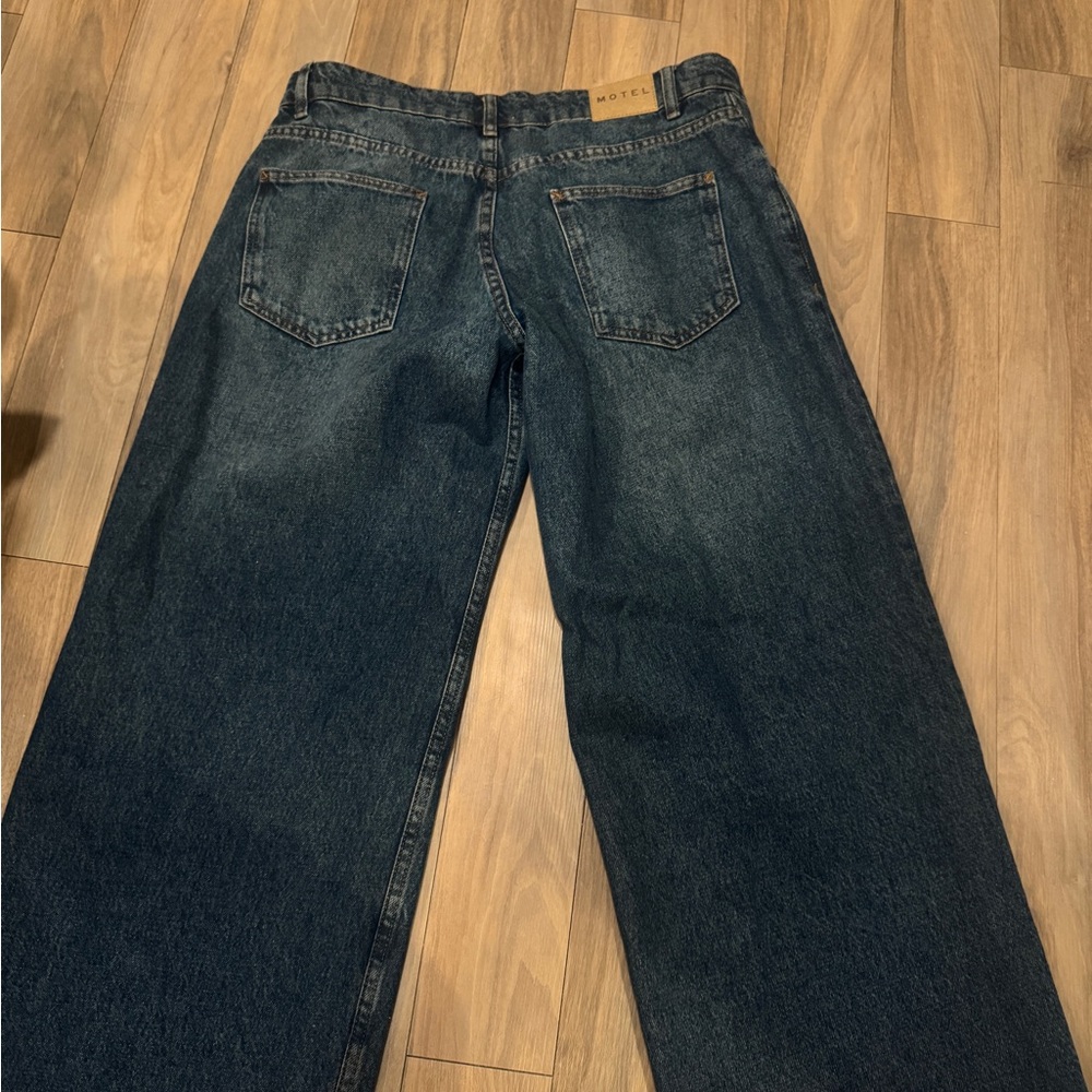 Motel Rocks Deep Blue Wide Leg Jeans